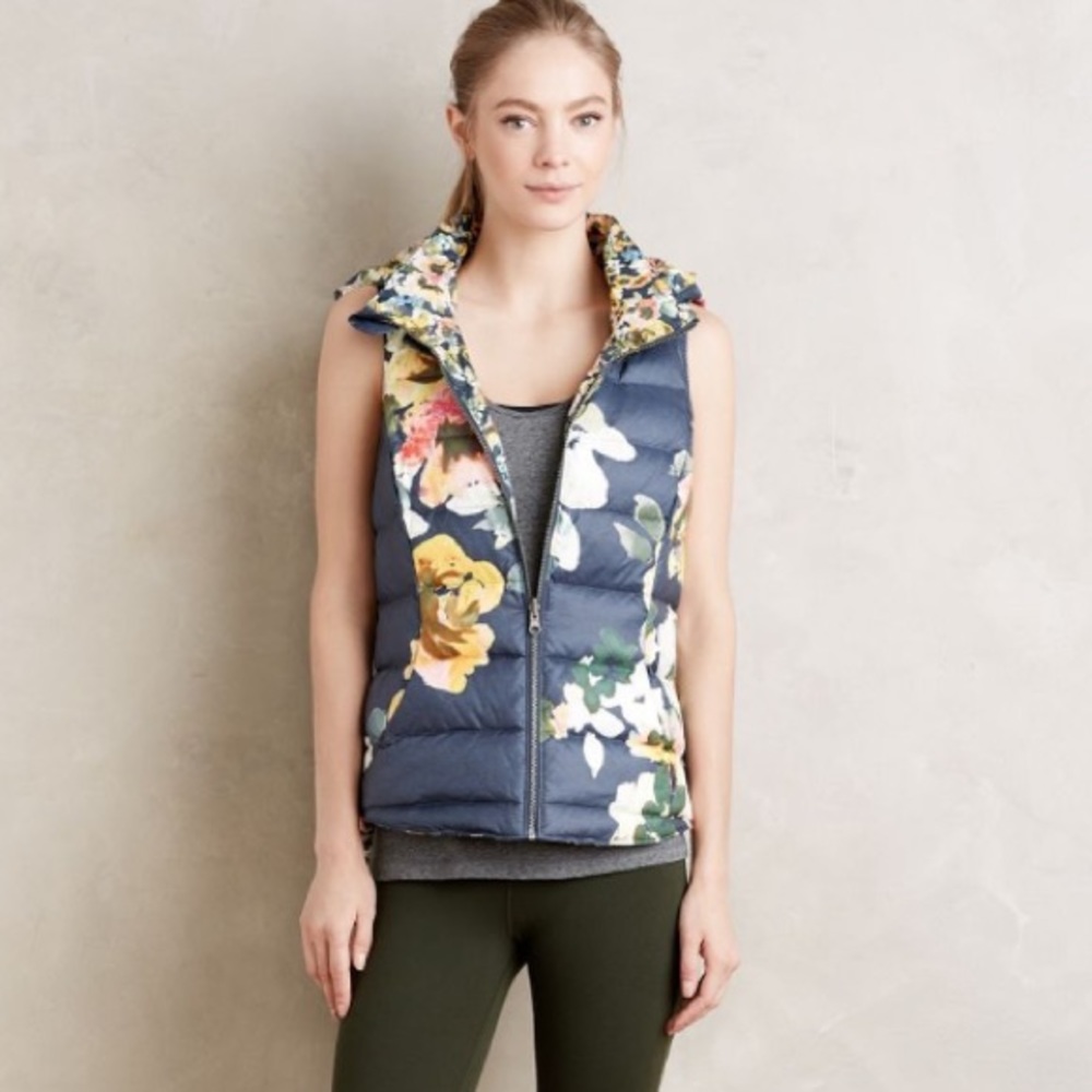 Anthropologie Aquaflora Reversible Puffer Vest
